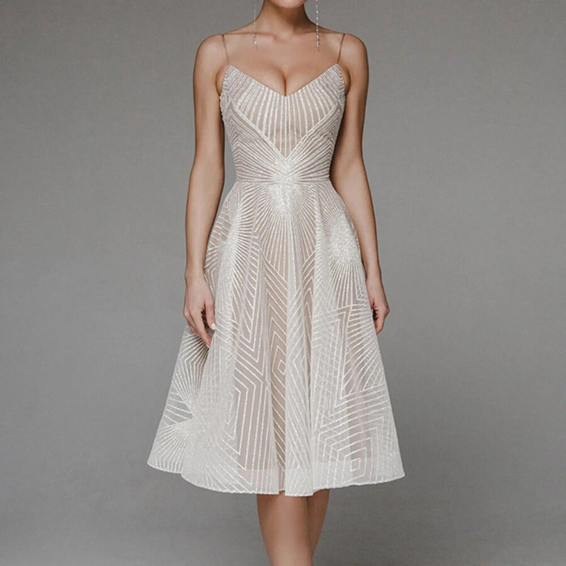 Valentina™ - Elegant Printed Midi Dress