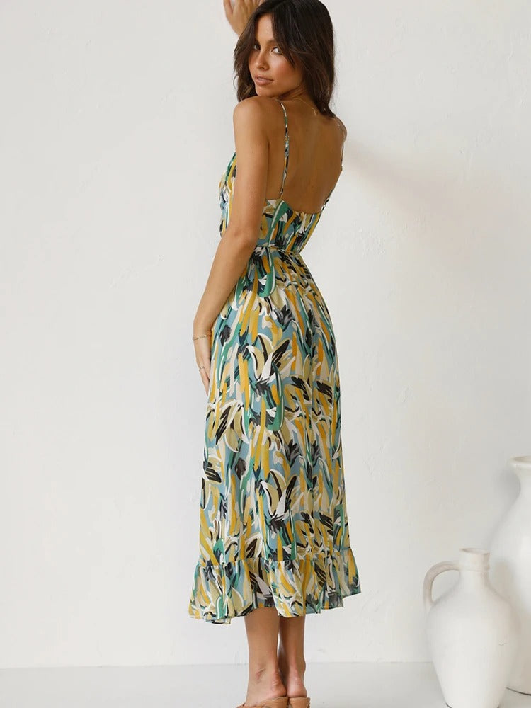 Cadence - Floral Dress with Long Straps