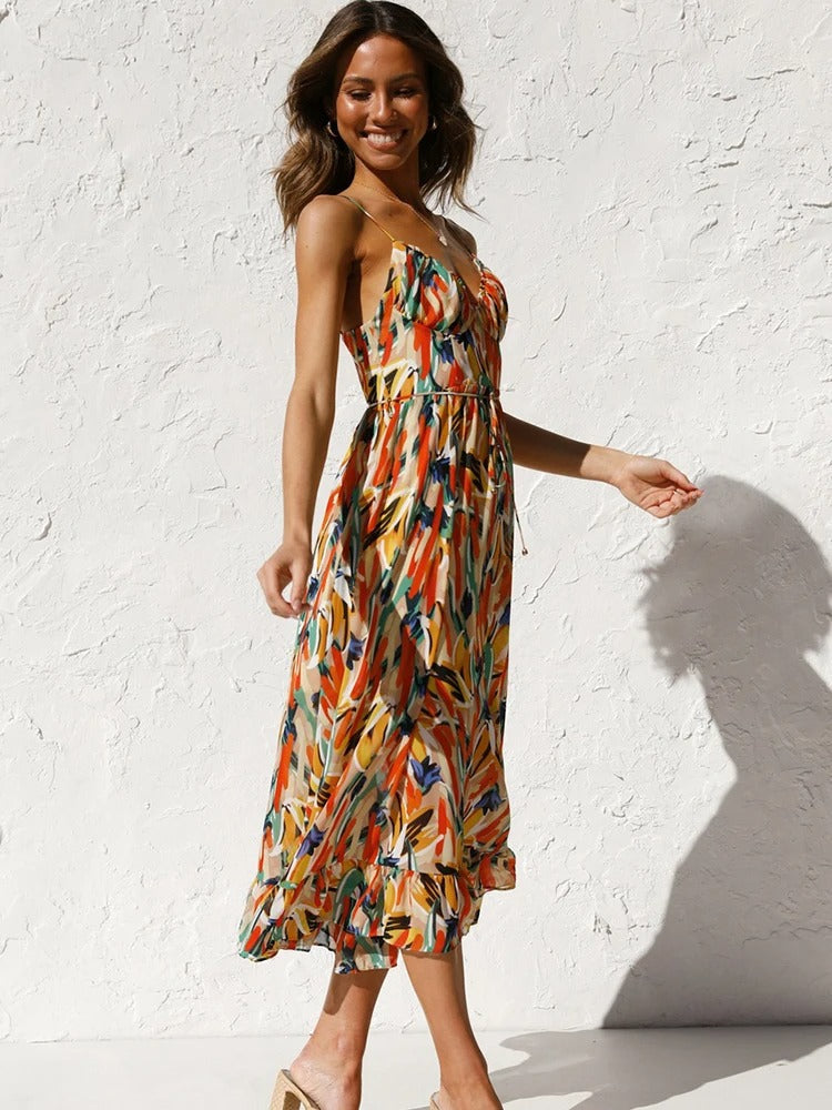 Cadence - Floral Dress with Long Straps