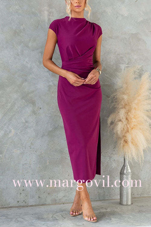 Rubie | Sleeve Side Slit Bodycon Midi Dress