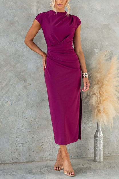 Rubie | Sleeve Side Slit Bodycon Midi Dress