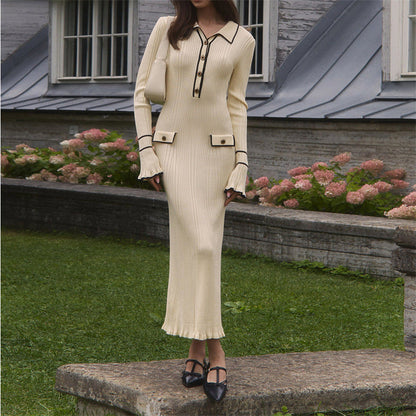 OLIVIA | Fitted rib-knit maxi dress