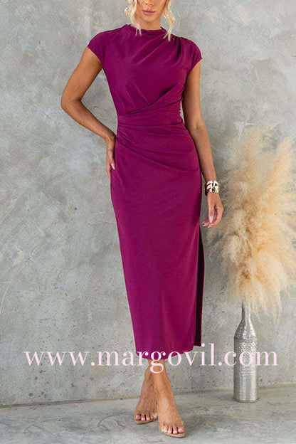 Rubie | Sleeve Side Slit Bodycon Midi Dress