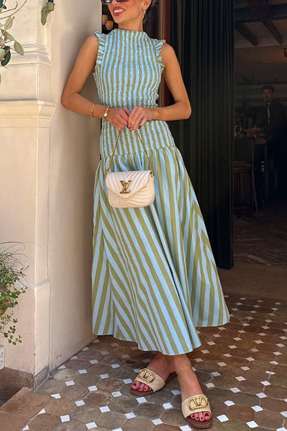 Evelina | High Neck Sleeveless Midi Dress