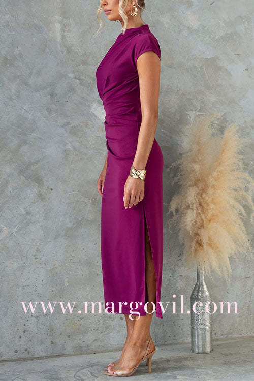 Rubie | Sleeve Side Slit Bodycon Midi Dress