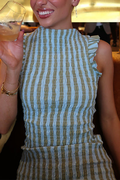 Evelina | High Neck Sleeveless Midi Dress