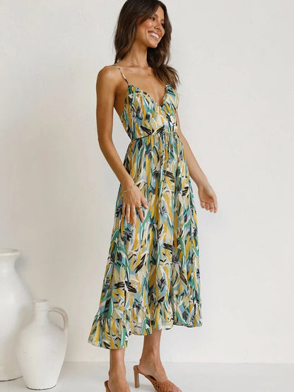 Cadence - Floral Dress with Long Straps
