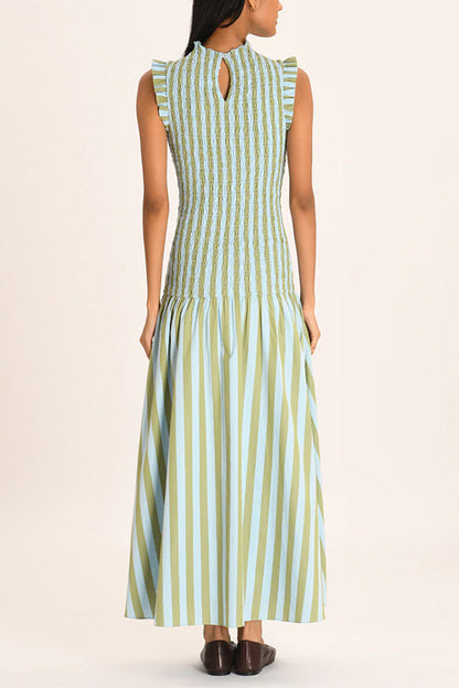 Evelina | High Neck Sleeveless Midi Dress