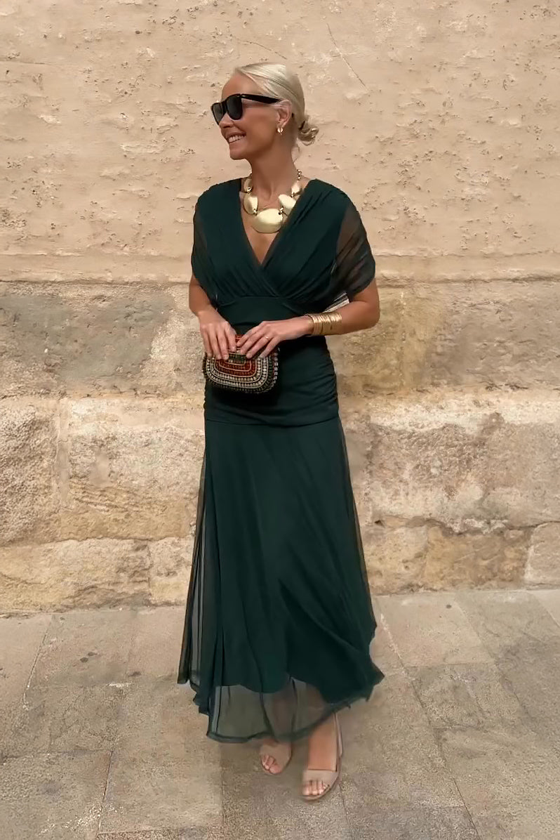 Almudena | Long Dress with V-Neck