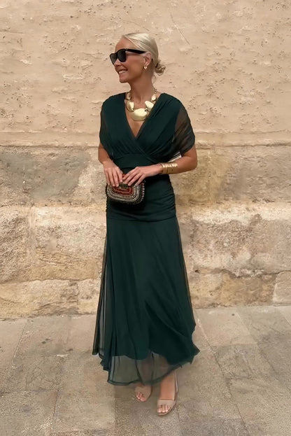 Almudena | Long Dress with V-Neck