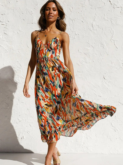 Cadence - Floral Dress with Long Straps