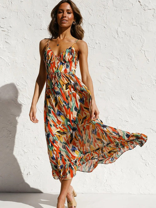 Cadence - Floral Dress with Long Straps