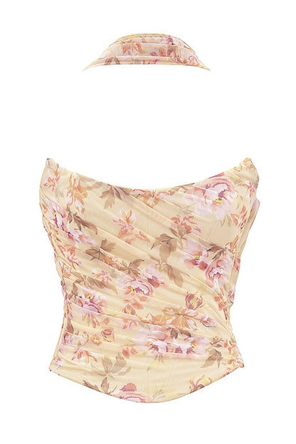 Emily | Floral Strapless Corset Set