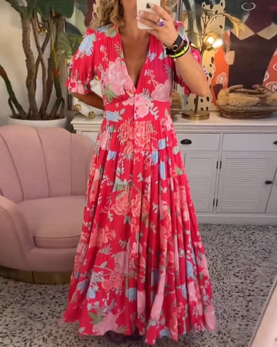 Sharon | V-neck Floral Dress