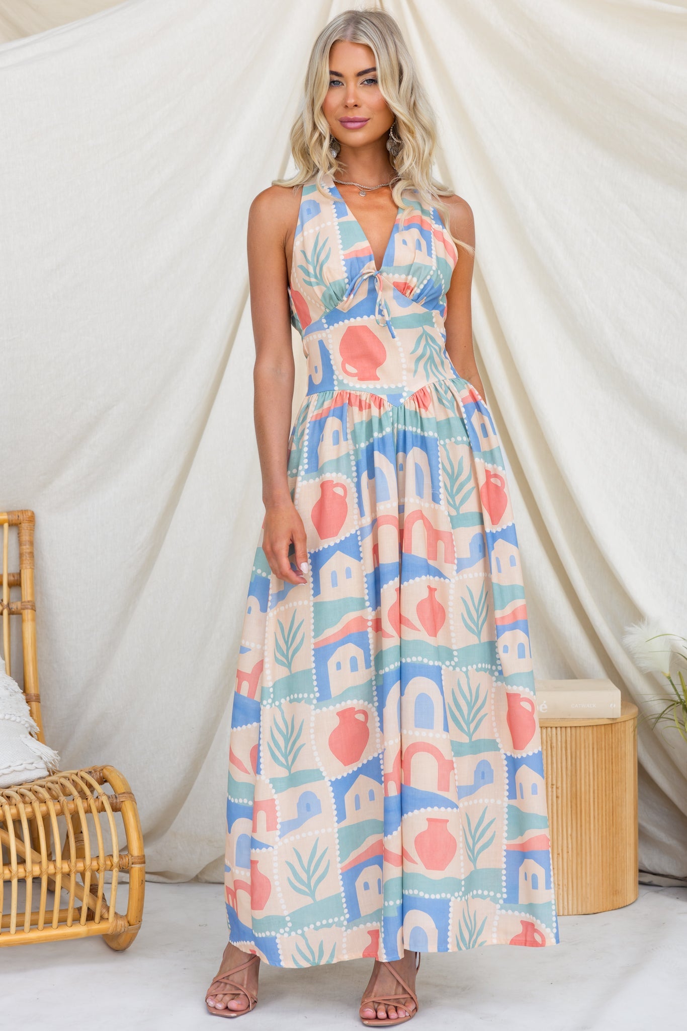 Arianna | Pastel Colorful Maxi Dress