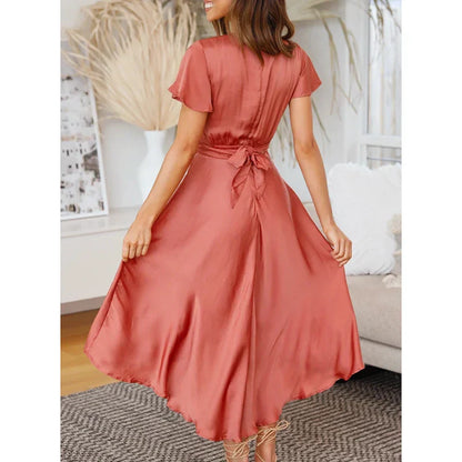 Callie | Dreamy Coral Midi Dress