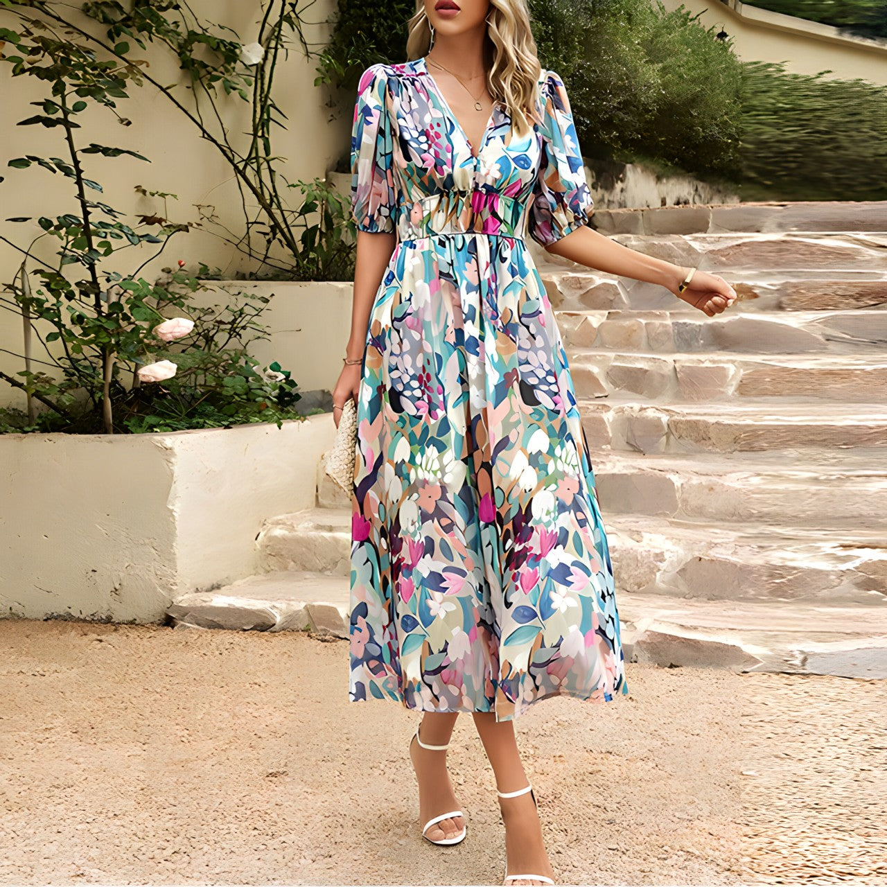 Cecelia | Elegant V-Neck Dress