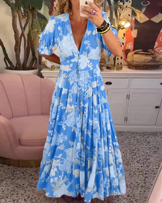 Sharon | V-neck Floral Dress